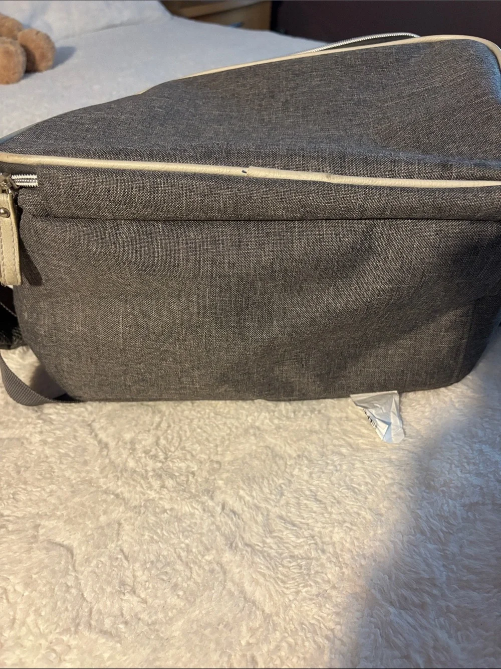 Gray Backpack with Cream Trim by Unknown Brand - Everyday Travel Pack